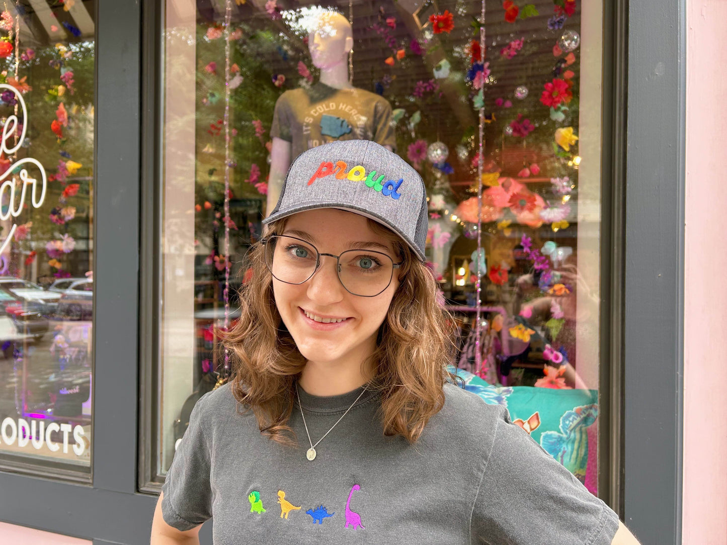 Embroidered Dinosaurs in a Row Tee - Oh, Hello Companies