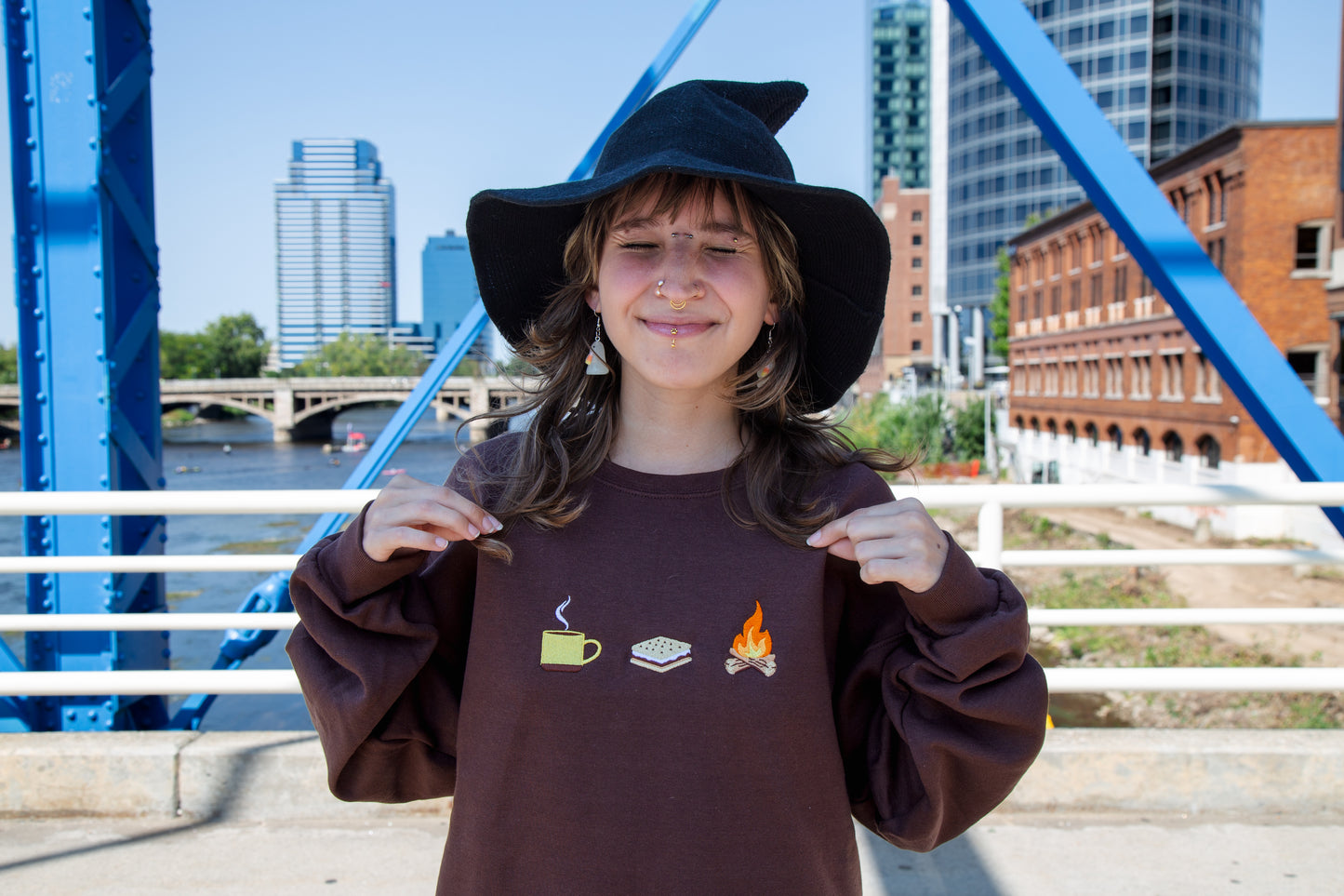 Embroidered Coffee, S'Mores, and the Great Outdoors Sweatshirt - Oh, Hello Companies