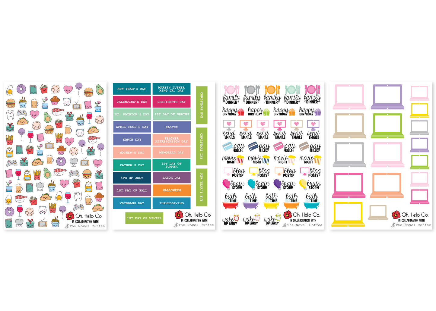 The Novel Coffee Collaboration - Oh, Hello Stationery Co. bullet journal Erin Condren stickers scrapbook planner case customized gifts mugs Travlers Notebook unique fun