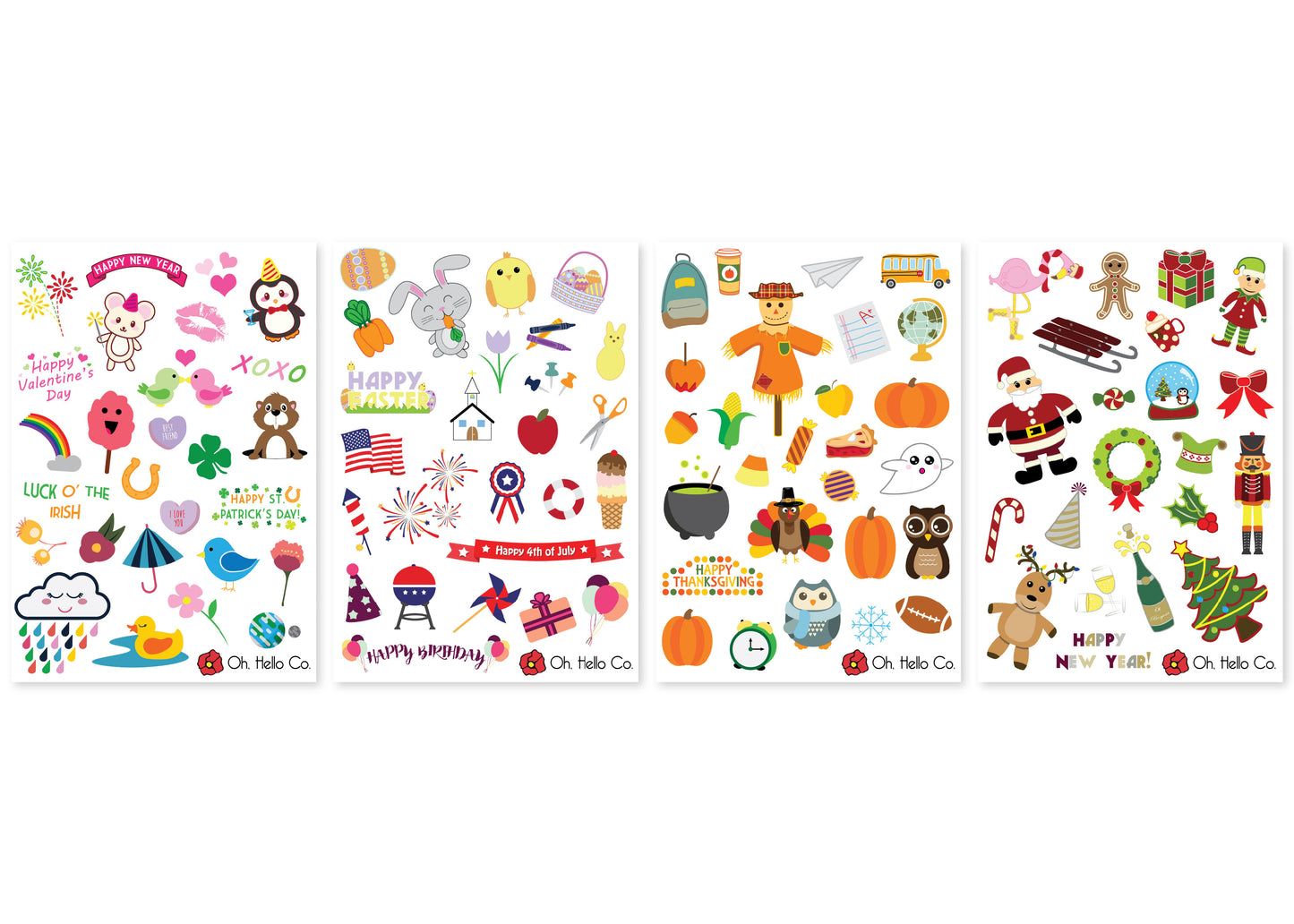 Holiday Decorative Stickers - Oh, Hello Stationery Co. bullet journal Erin Condren stickers scrapbook planner case customized gifts mugs Travlers Notebook unique fun
