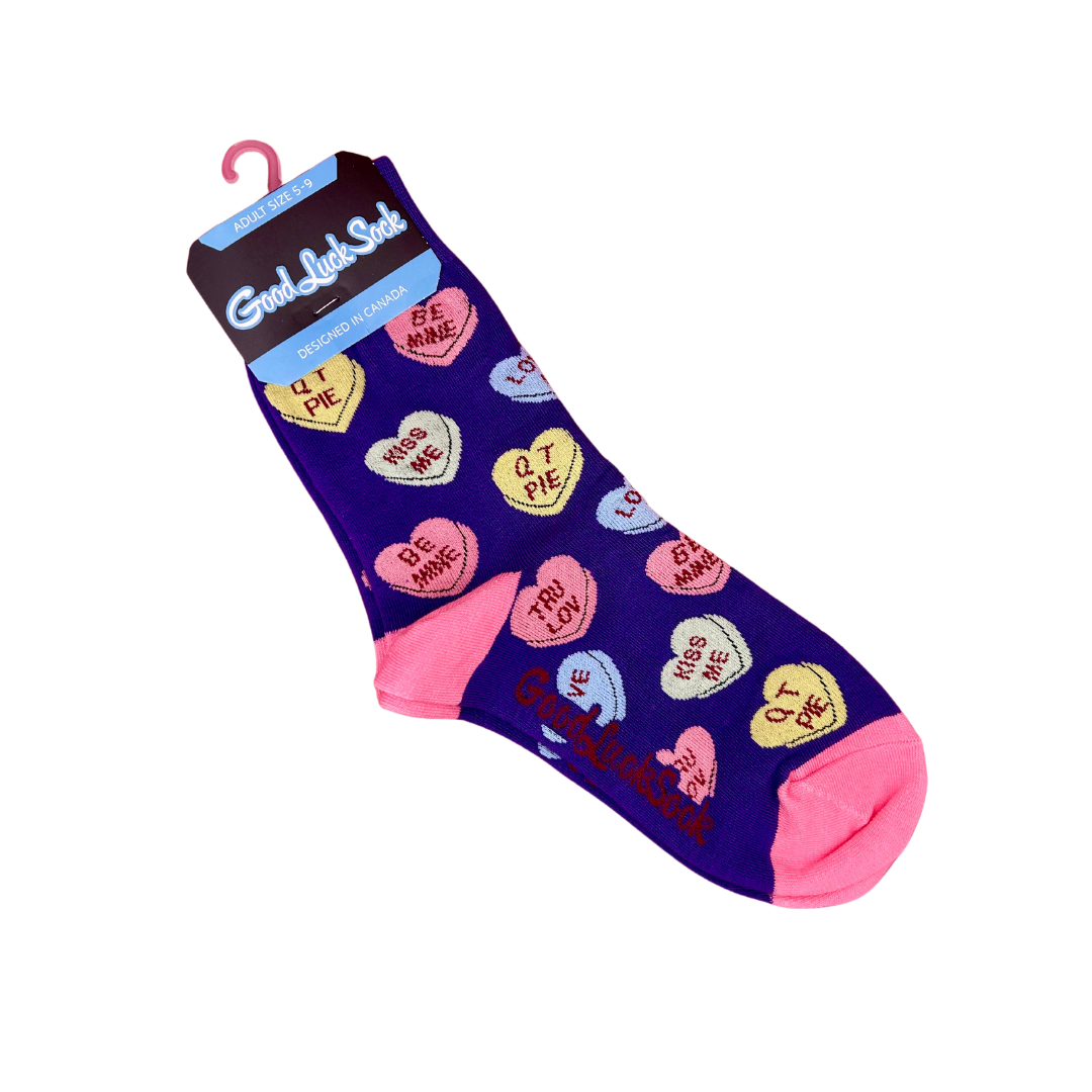 Women's Valentine Candy Hearts Socks - Shoe Size 5-9 - Oh, Hello Companies