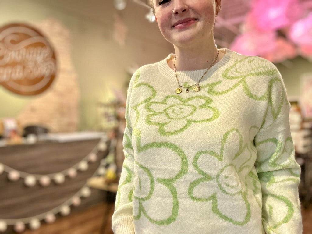 Smiling Flower Pullover Sweater - Oh, Hello Companies