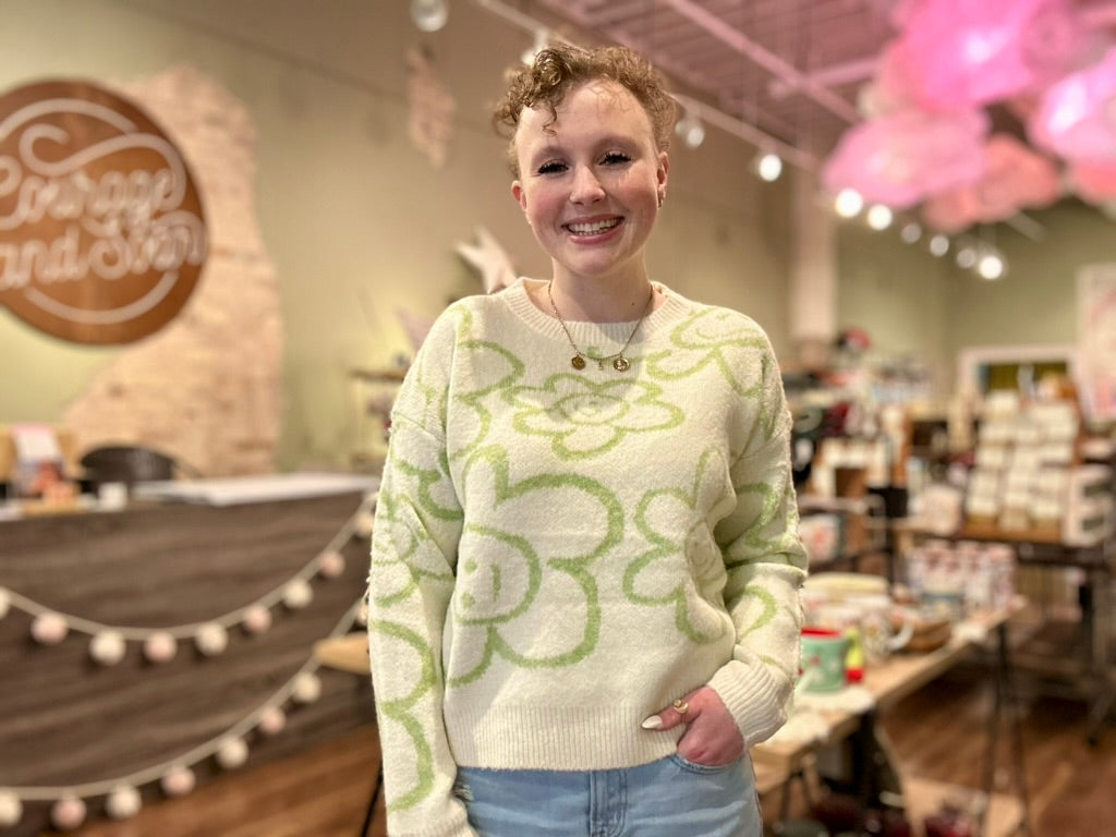 Smiling Flower Pullover Sweater - Oh, Hello Companies