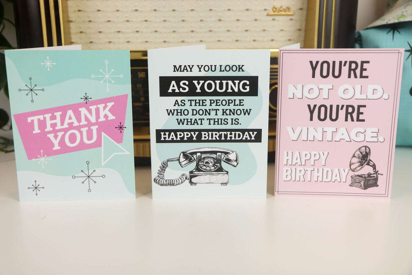Retro Vibes Greeting Card Set or Single - Set #38 - Oh, Hello Companies