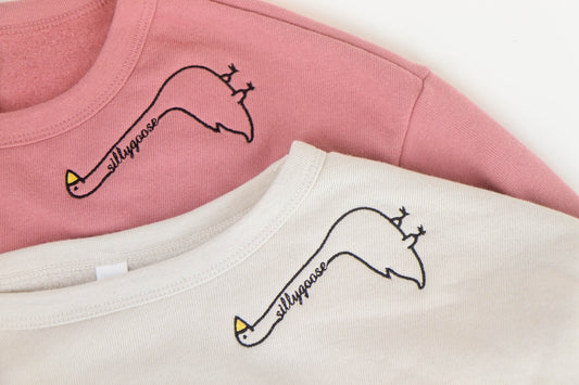 Mauve Embroidered Silly Goose Sweatshirt - Oh, Hello Companies