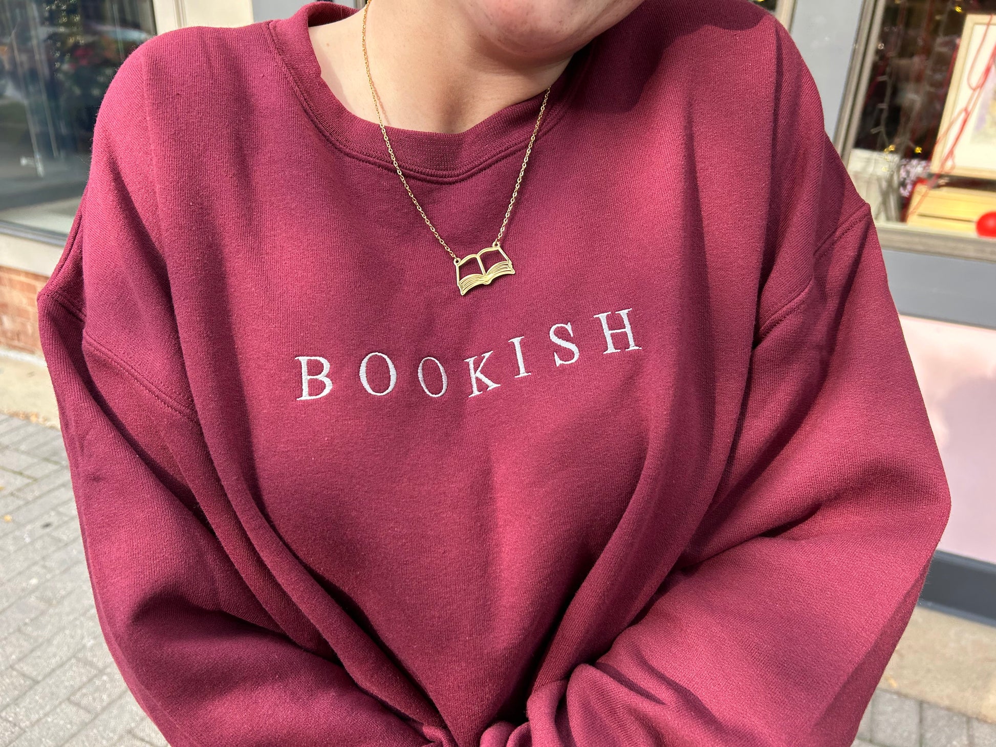 Embroidered Bookish Sweatshirt - Oh, Hello Companies