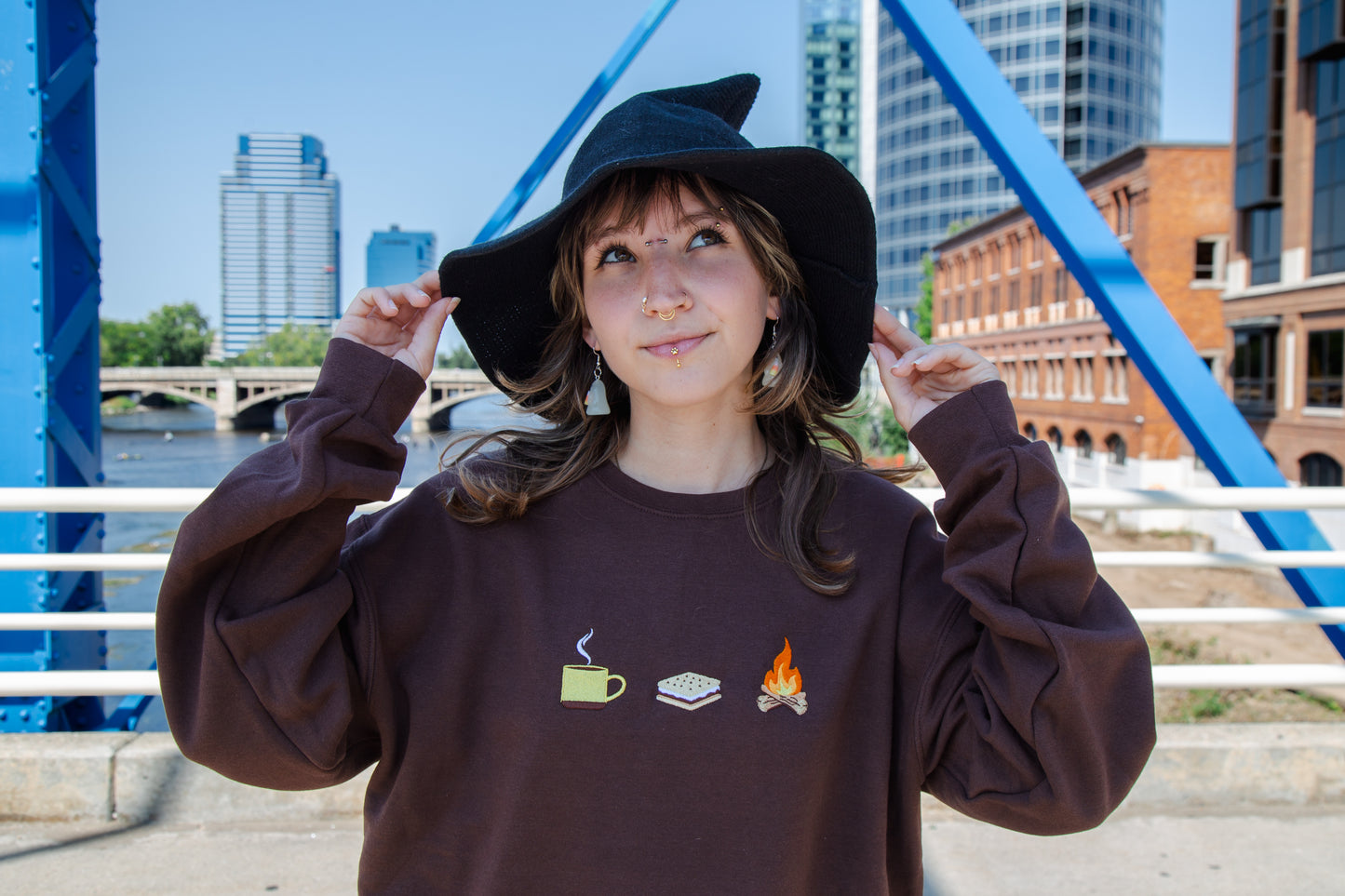 Embroidered Coffee, S'Mores, and the Great Outdoors Sweatshirt - Oh, Hello Companies
