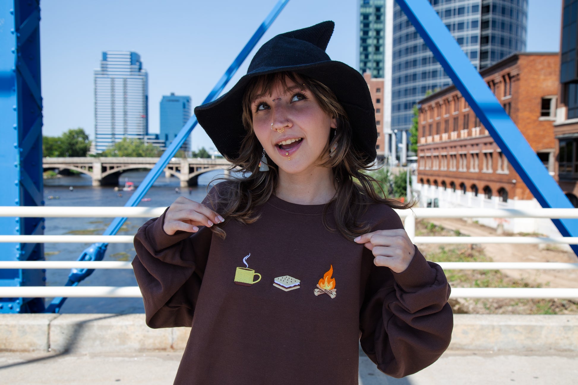 Embroidered Coffee, S'Mores, and the Great Outdoors Sweatshirt - Oh, Hello Companies