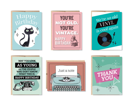 Retro Vibes Greeting Card Set or Single - Set #38 - Oh, Hello Companies