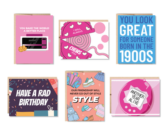 Totally Rad 90s Greeting Card Set or Single - Set #39