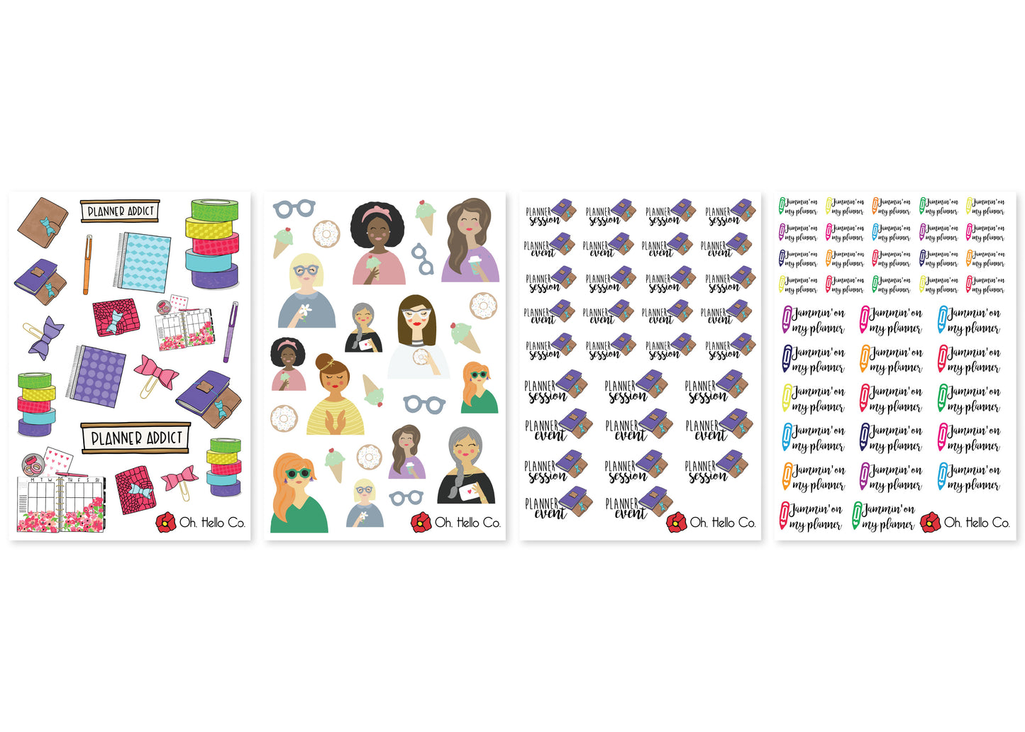 Planner Addict Stickers - Oh, Hello Stationery Co. bullet journal Erin Condren stickers scrapbook planner case customized gifts mugs Travlers Notebook unique fun 