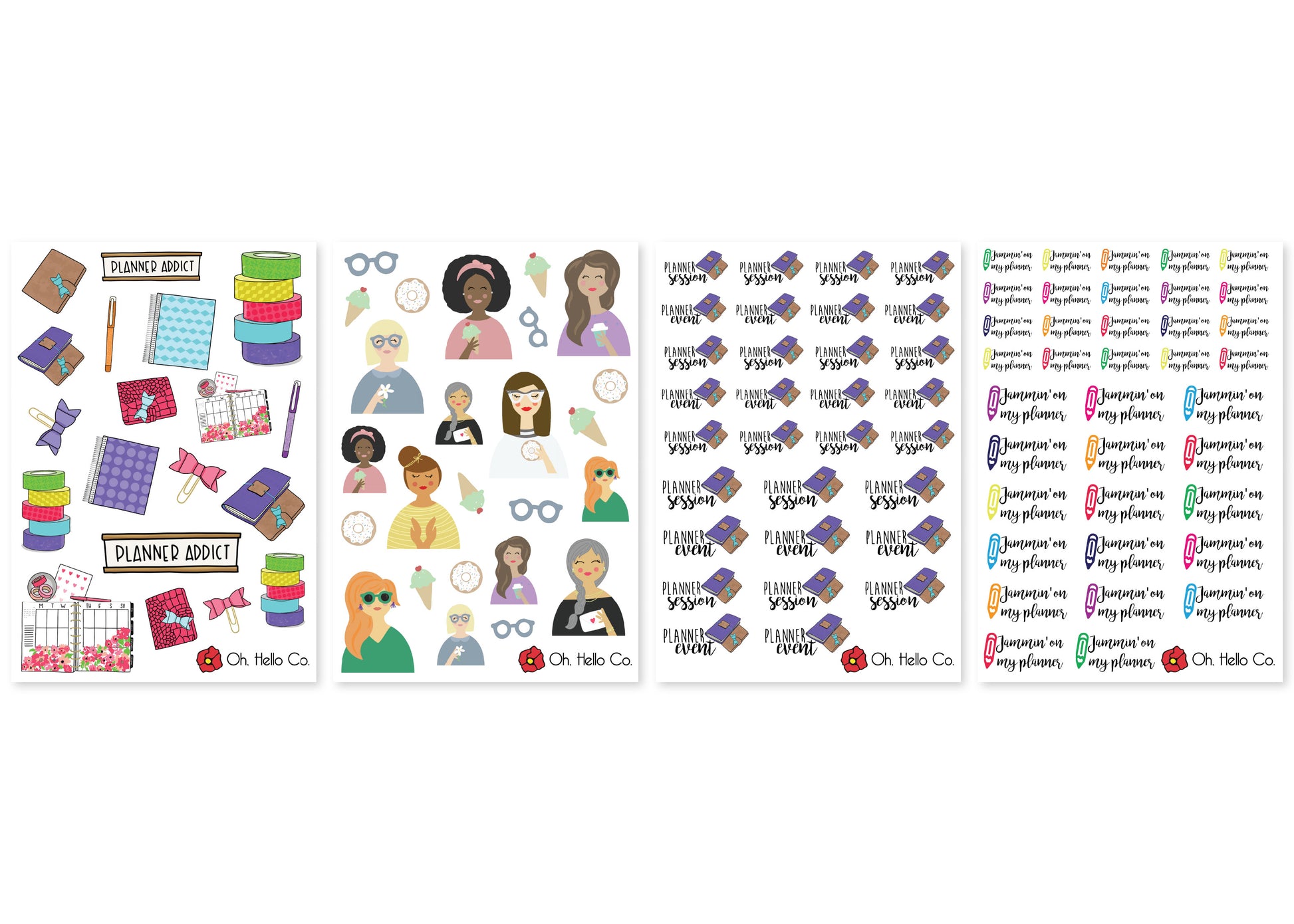 Planner Addict Stickers - Oh, Hello Stationery Co. bullet journal Erin Condren stickers scrapbook planner case customized gifts mugs Travlers Notebook unique fun 