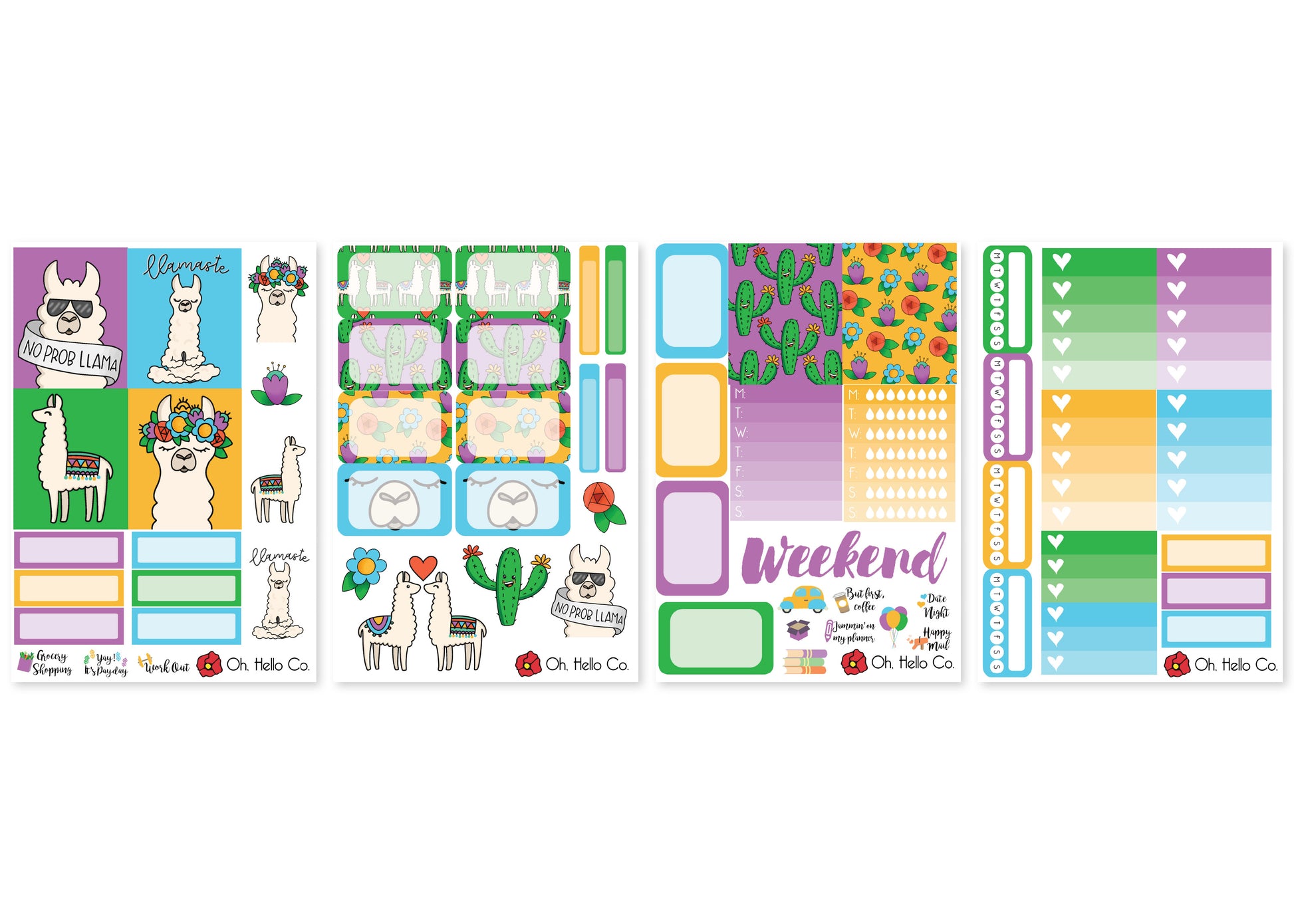 Llama Weekly Kit Stickers - Oh, Hello Stationery Co. bullet journal Erin Condren stickers scrapbook planner case customized gifts mugs Travlers Notebook unique fun 