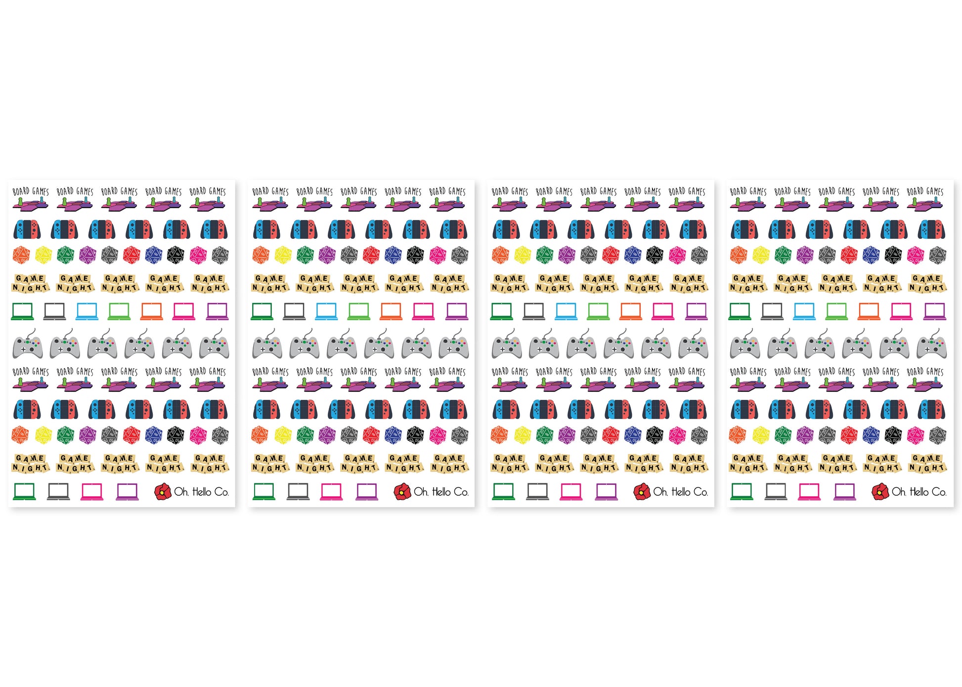 Gamer Variety Stickers - Oh, Hello Stationery Co. bullet journal Erin Condren stickers scrapbook planner case customized gifts mugs Travlers Notebook unique fun 