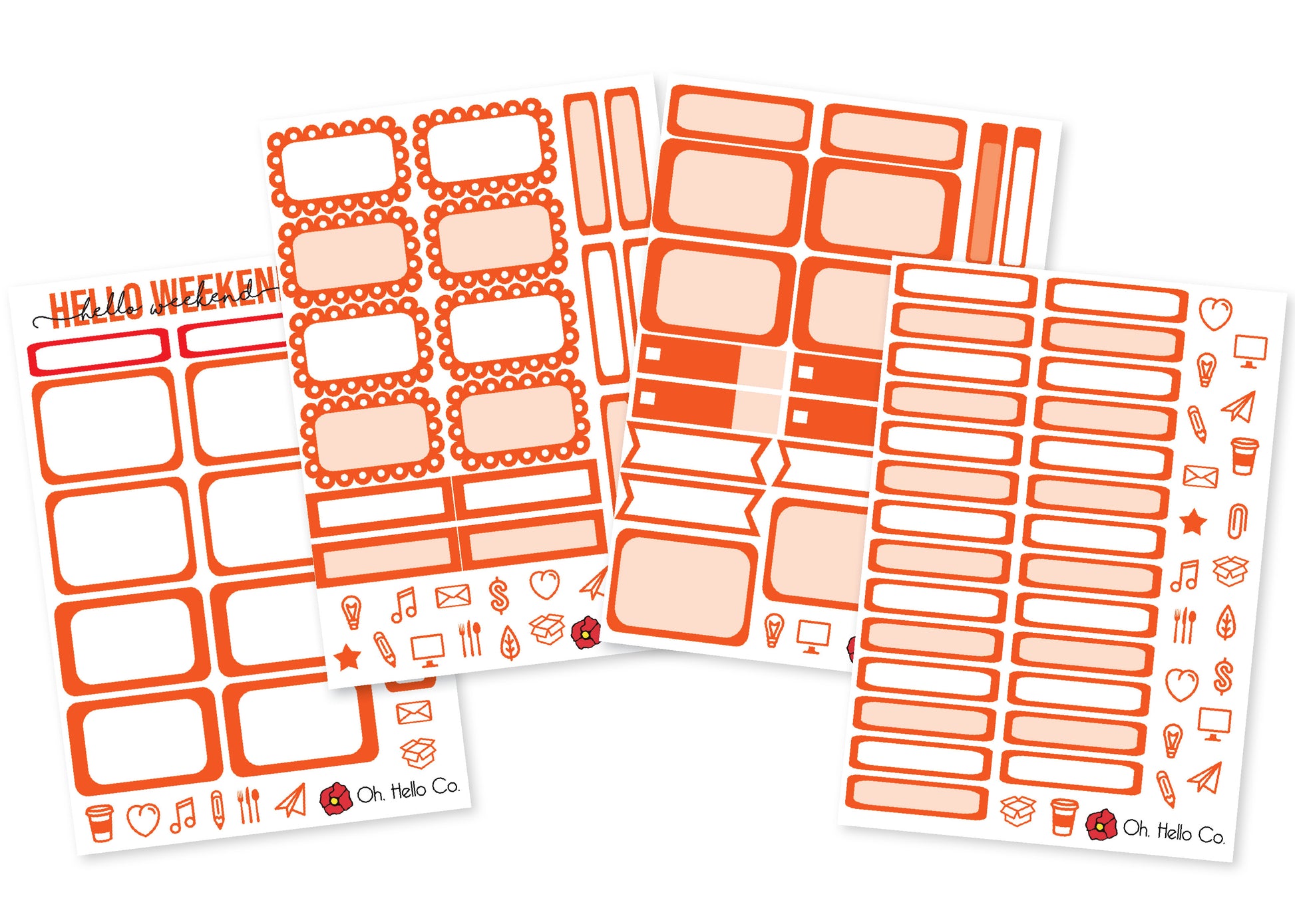 The Oranges - Rainbow Functional Stickers - Oh, Hello Stationery Co. bullet journal Erin Condren stickers scrapbook planner case customized gifts mugs Travlers Notebook unique fun 