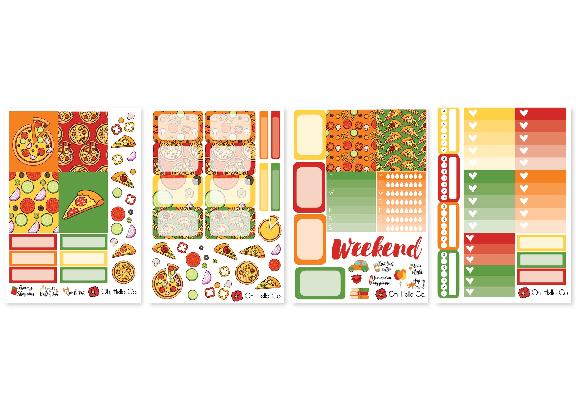 Pizza Weekly Kit Stickers - Oh, Hello Companies