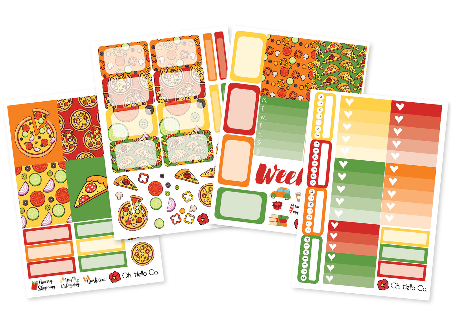 Pizza Weekly Kit Stickers - Oh, Hello Companies
