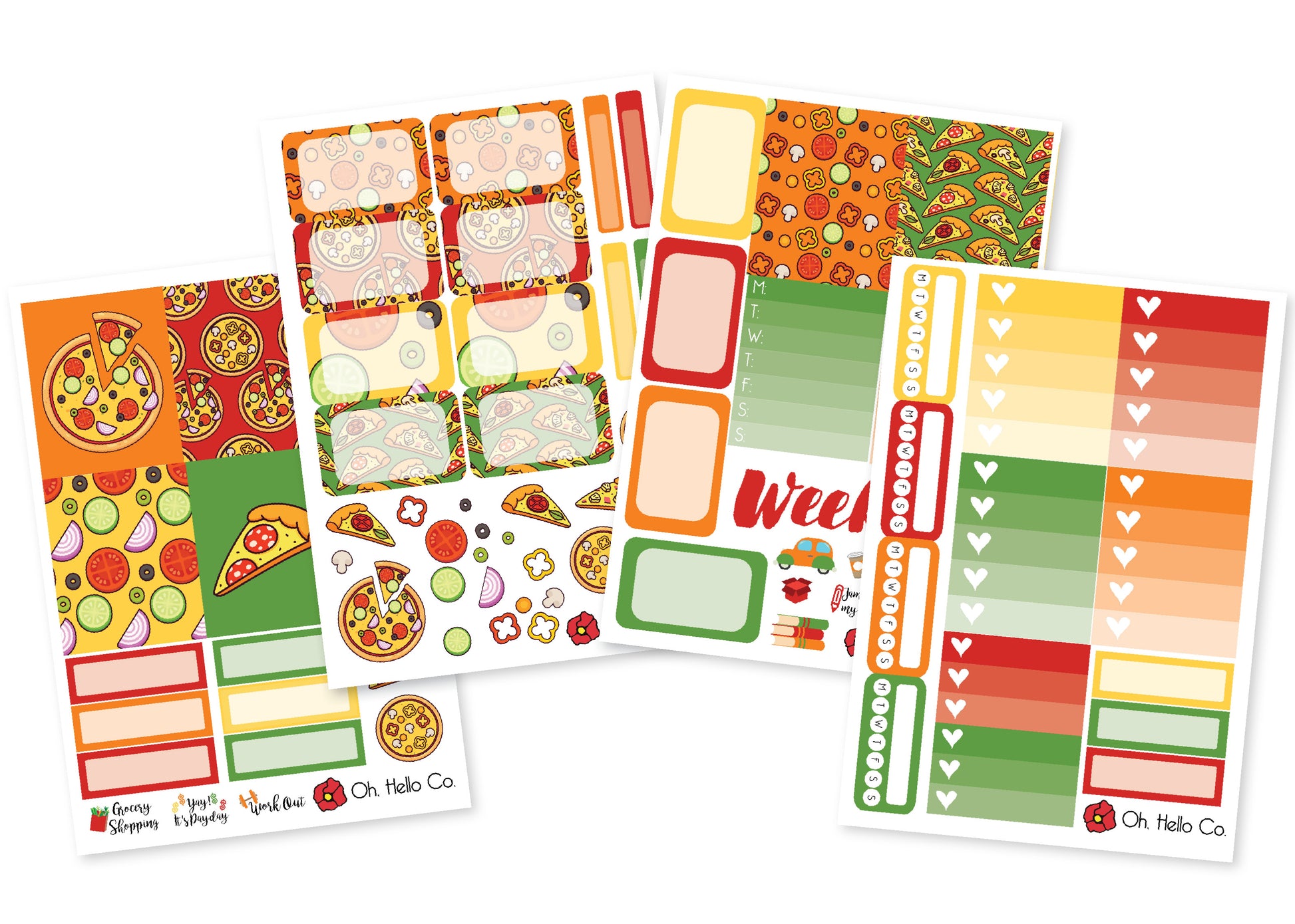 Pizza Weekly Kit Stickers - Oh, Hello Companies
