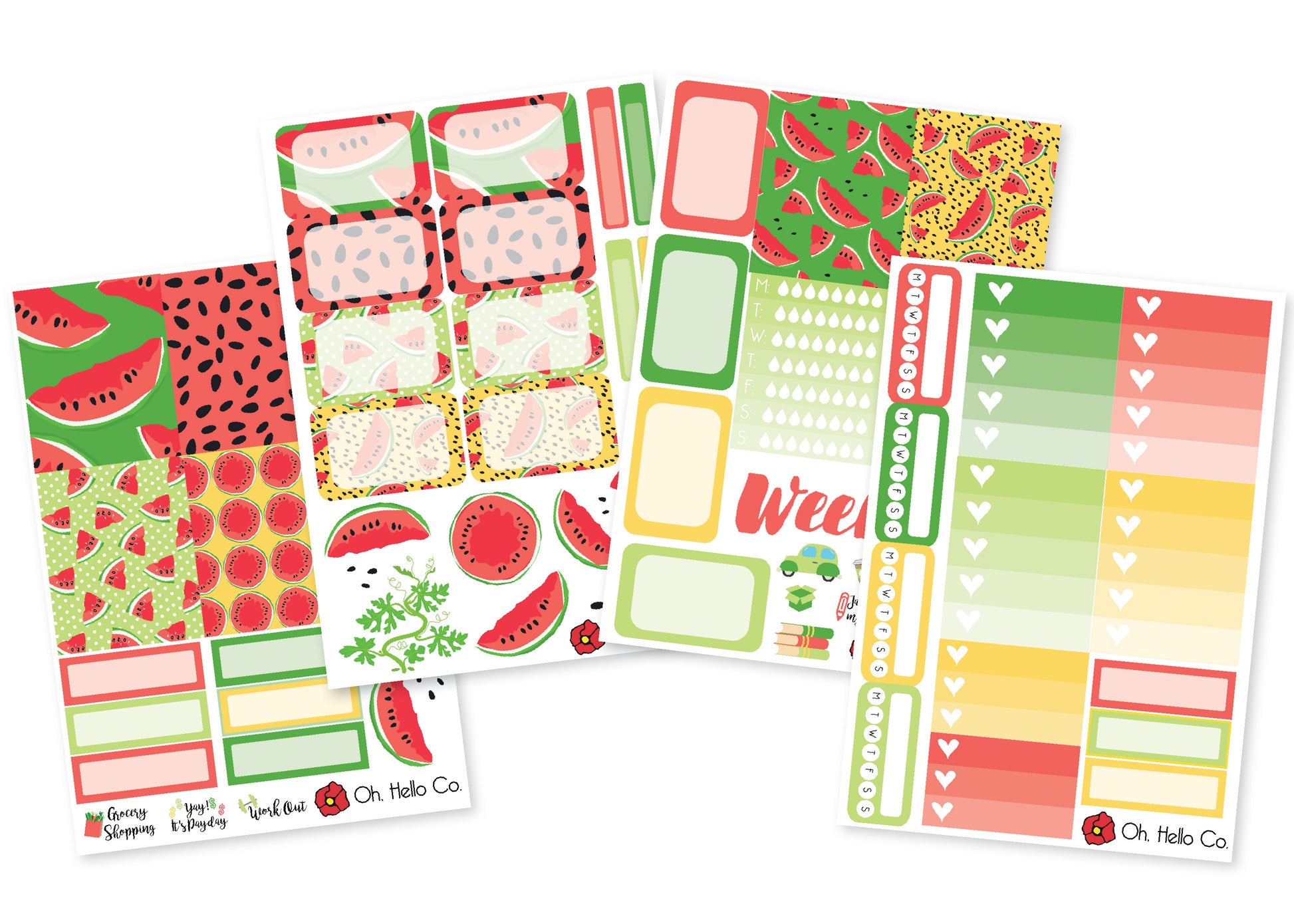 Watermelon Weekly Kit Stickers - Oh, Hello Companies