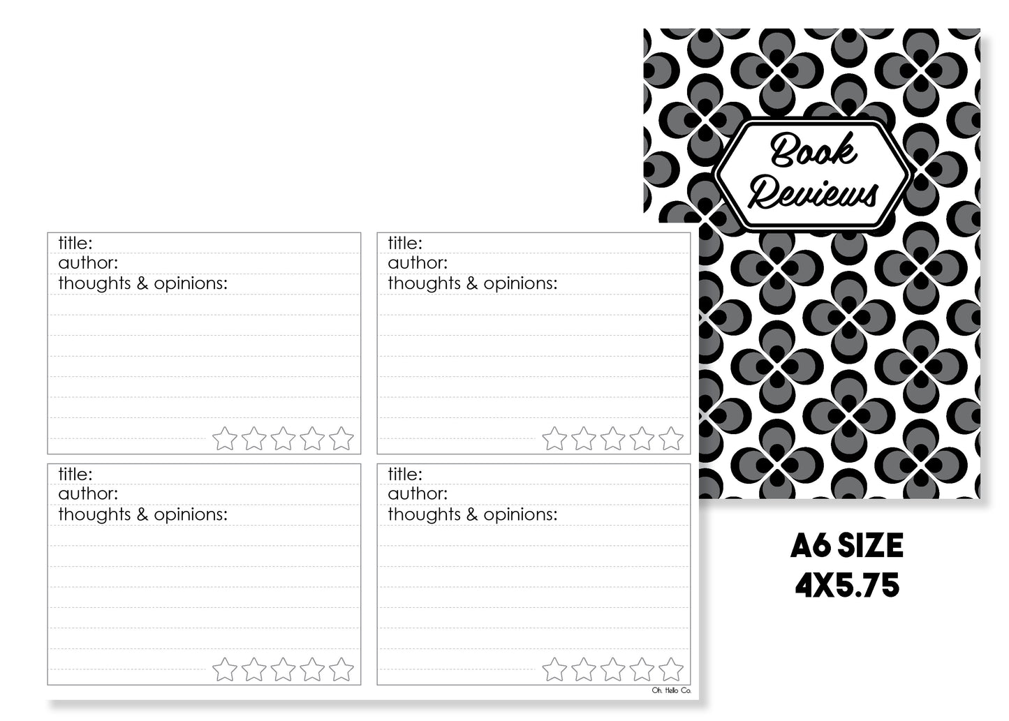 Book Review Traveler's Notebook Insert - Oh, Hello Stationery Co. bullet journal Erin Condren stickers scrapbook planner case customized gifts mugs Travlers Notebook unique fun 