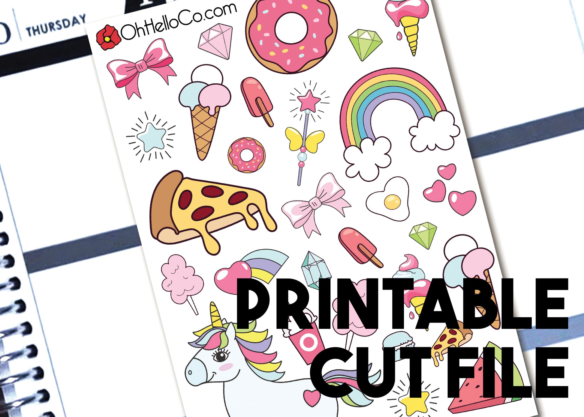 Unicorn Dream Doodles - Printable Stickers for the Silhouette - Oh, Hello Companies