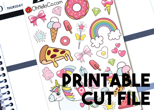 Unicorn Dream Doodles - Printable Stickers for the Silhouette - Oh, Hello Companies