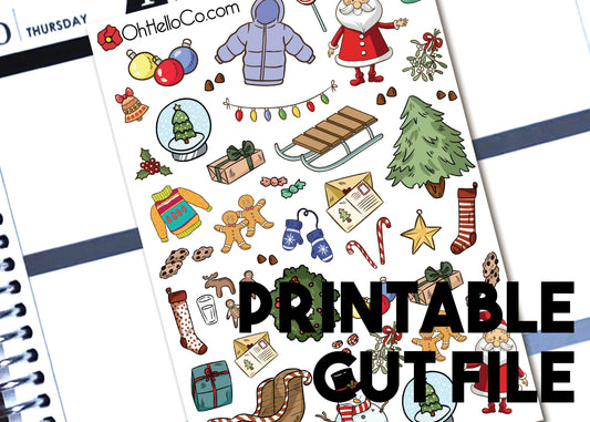 Christmas Doodles - Printable Stickers for the Silhouette - Oh, Hello Companies