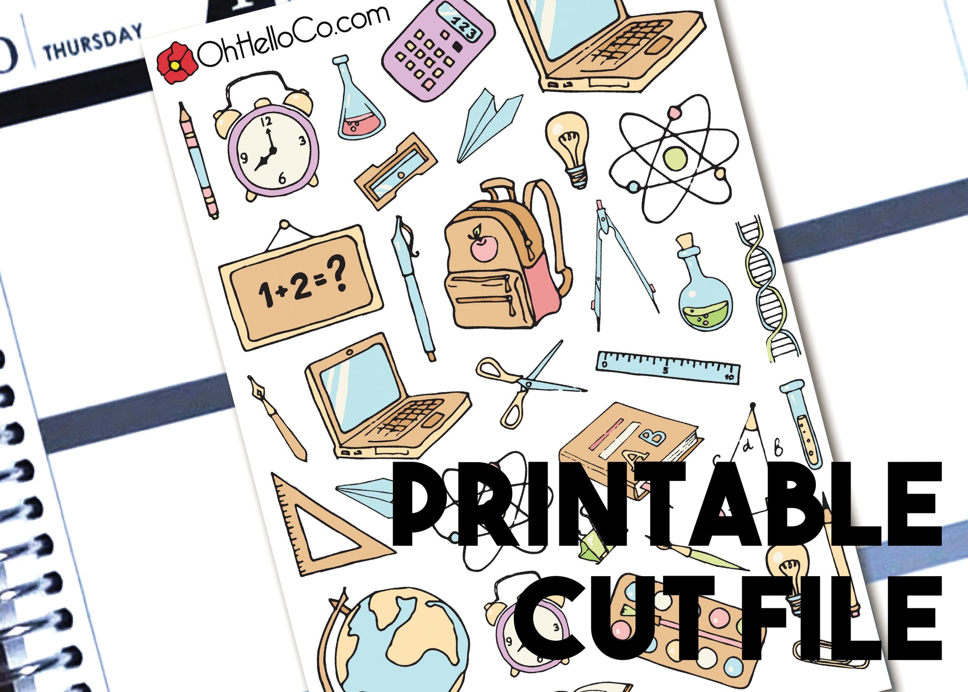 School Doodles - Printable Stickers for the Silhouette - Oh, Hello Companies