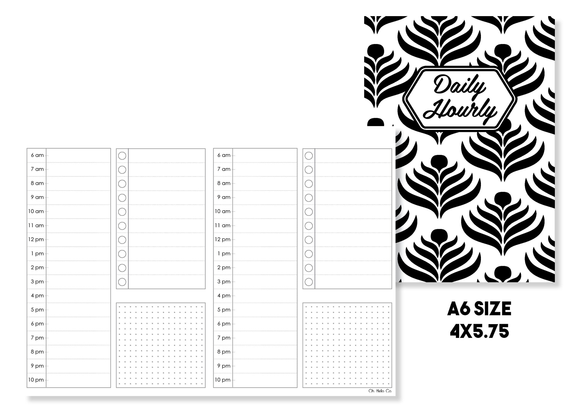 Daily Hourly Traveler's Notebook Insert - Oh, Hello Stationery Co. bullet journal Erin Condren stickers scrapbook planner case customized gifts mugs Travlers Notebook unique fun 