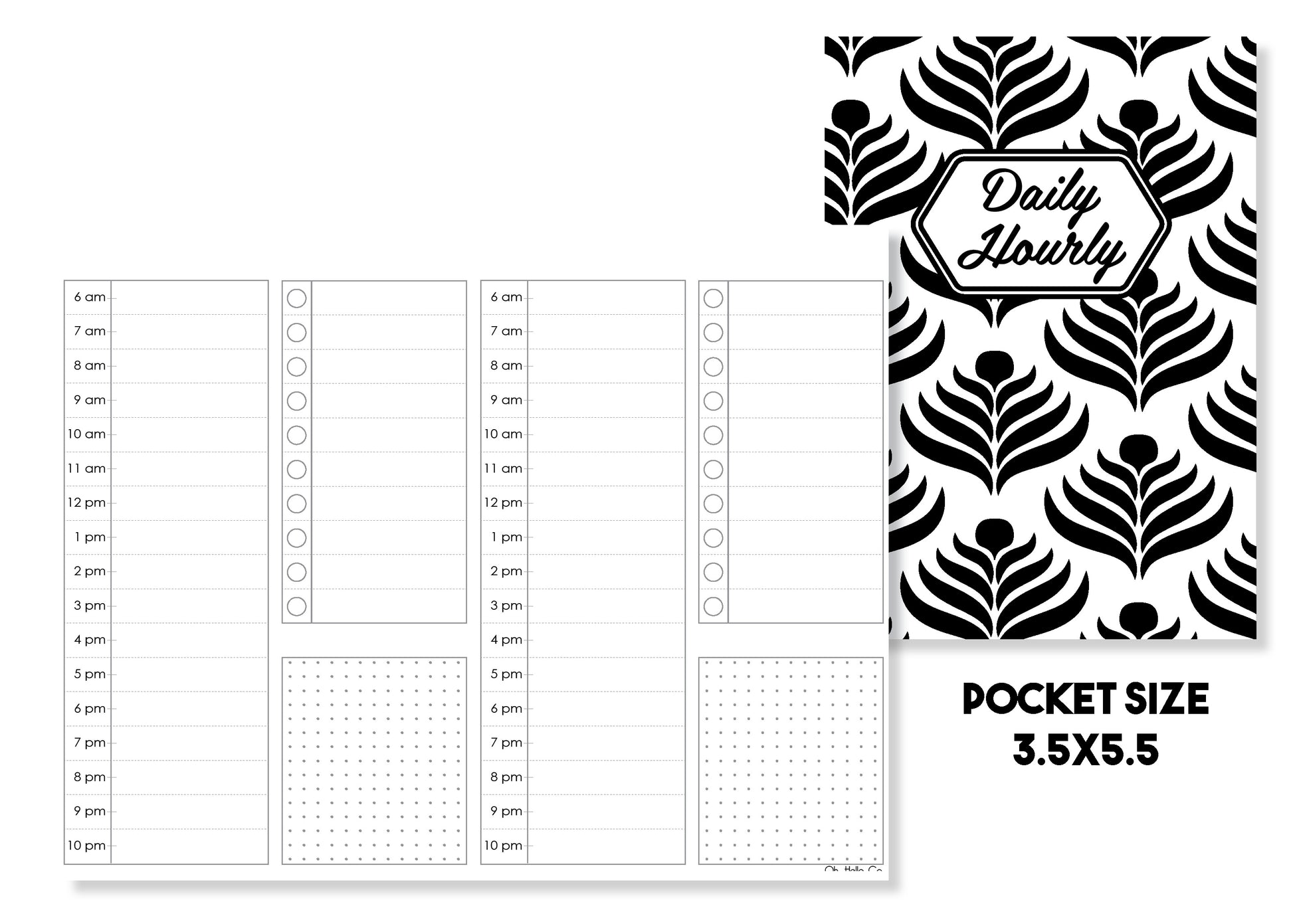 Daily Hourly Traveler's Notebook Insert - Oh, Hello Stationery Co. bullet journal Erin Condren stickers scrapbook planner case customized gifts mugs Travlers Notebook unique fun 