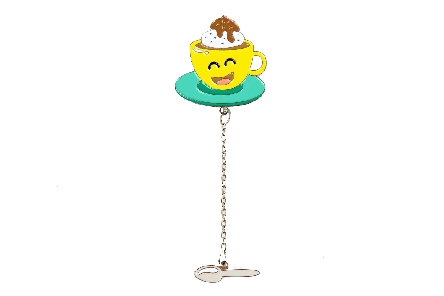 Coffee with Dangle Spoon Enamel Pin - Oh, Hello Companies