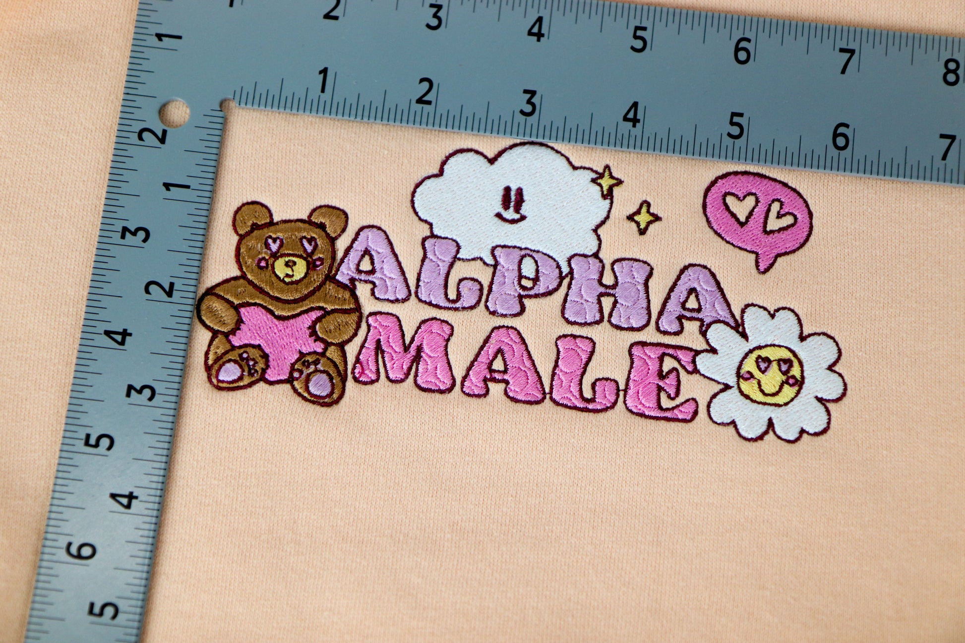Embroidered Alpha Male Hoodie - Pink/Peach - Oh, Hello Companies