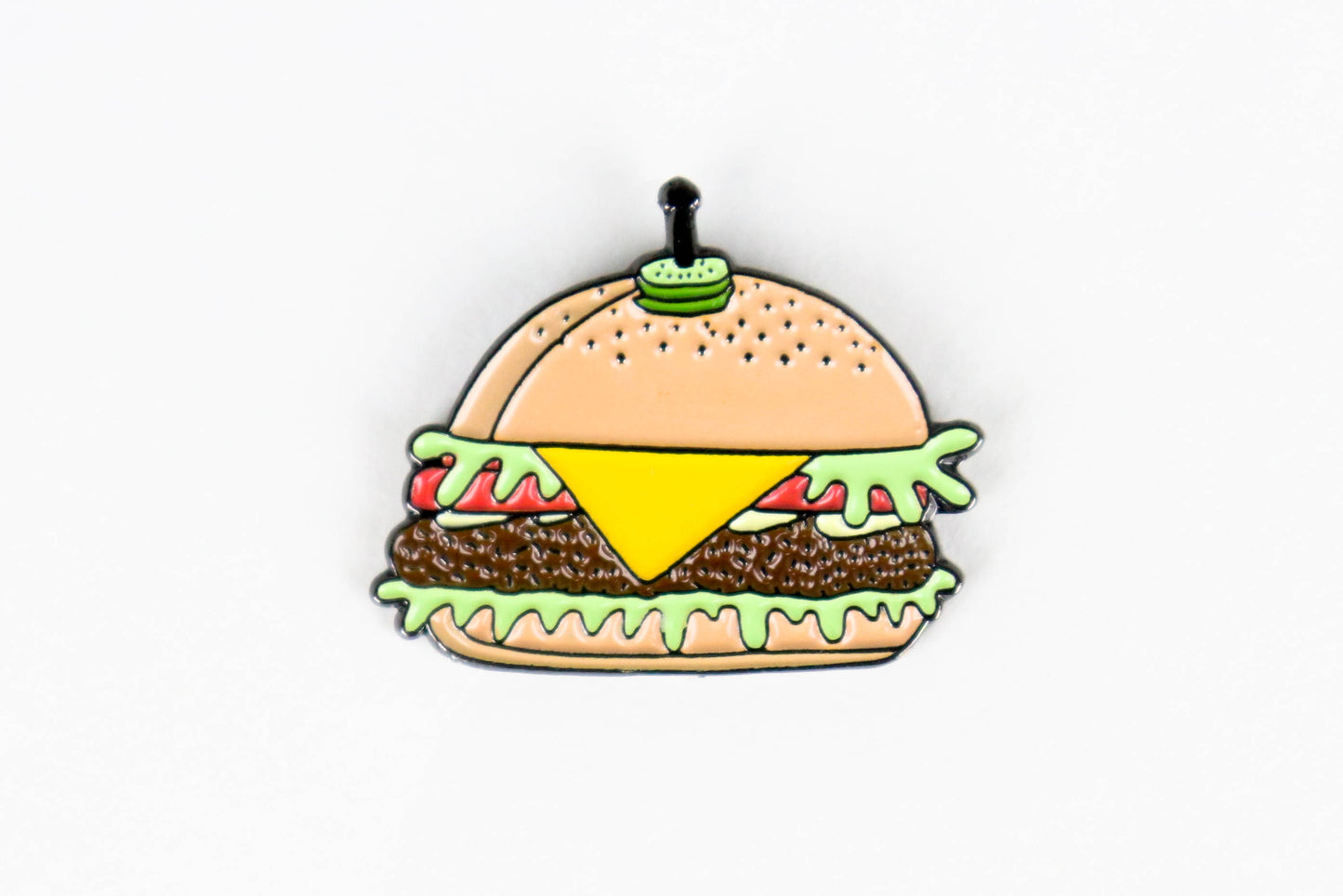 Cheese Burger Enamel Pin - Oh, Hello Stationery Co. bullet journal Erin Condren stickers scrapbook planner case customized gifts mugs Travlers Notebook unique fun 