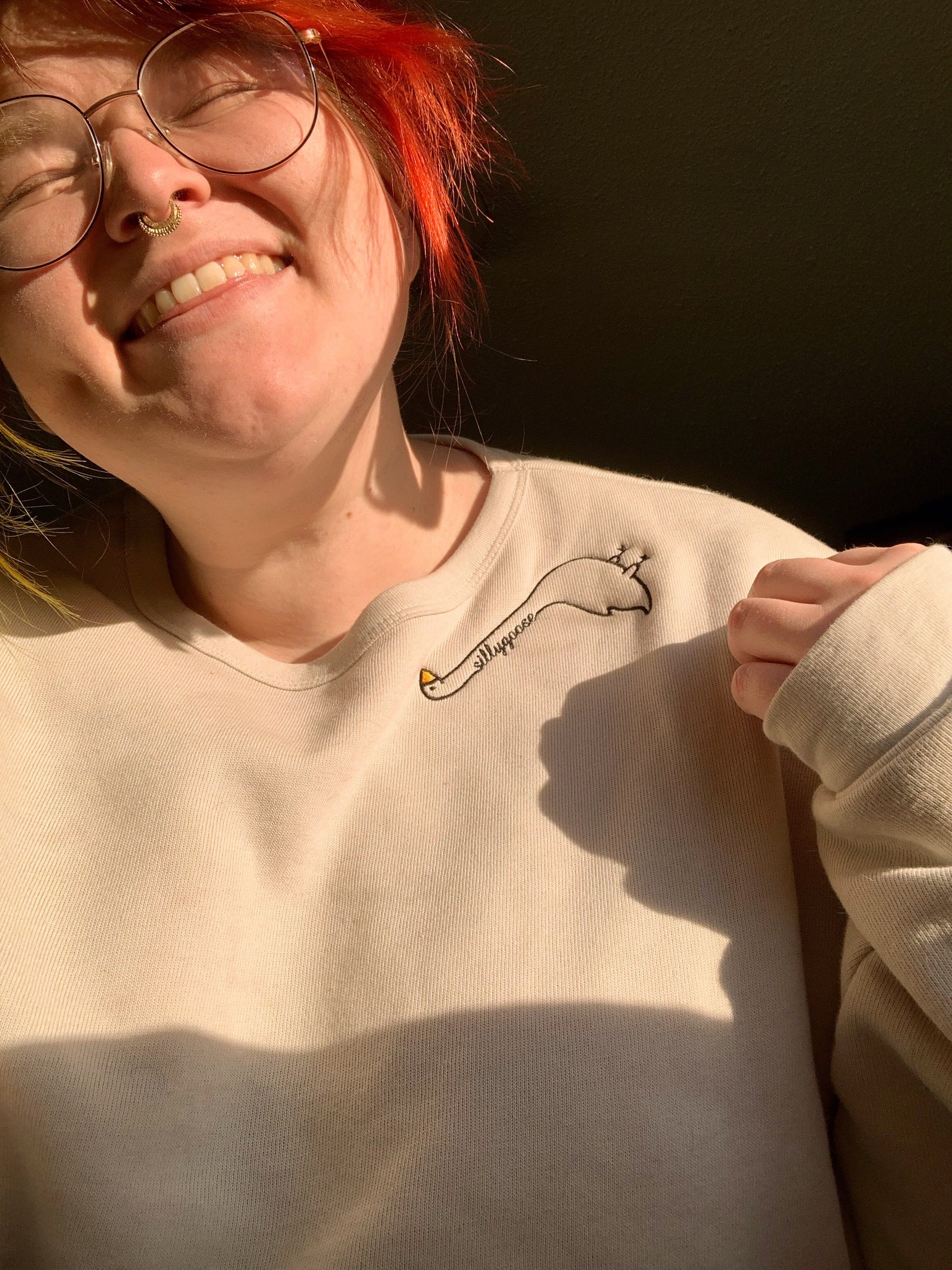 Embroidered Silly Goose Sweatshirt - Oh, Hello Companies
