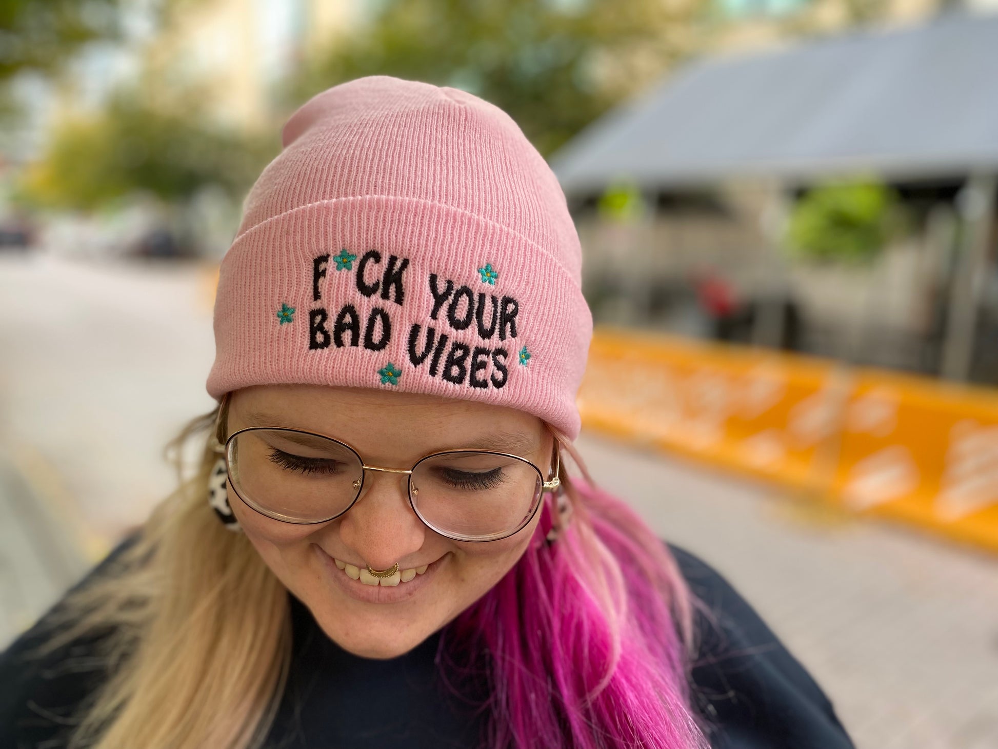 Embroidered Beanie - F*ck Your Bad Vibes - Oh, Hello Companies