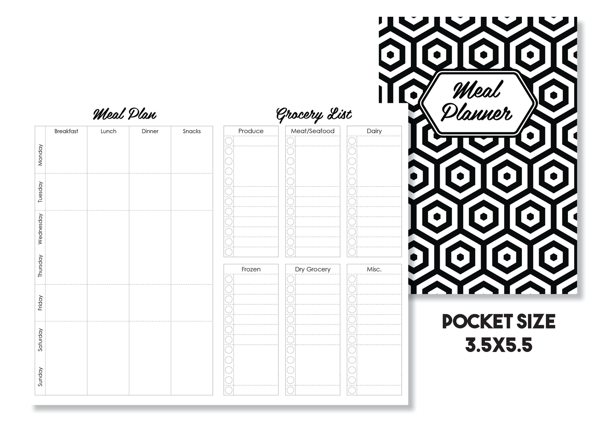 Meal Planning Traveler's Notebook Insert - Oh, Hello Stationery Co. bullet journal Erin Condren stickers scrapbook planner case customized gifts mugs Travlers Notebook unique fun 