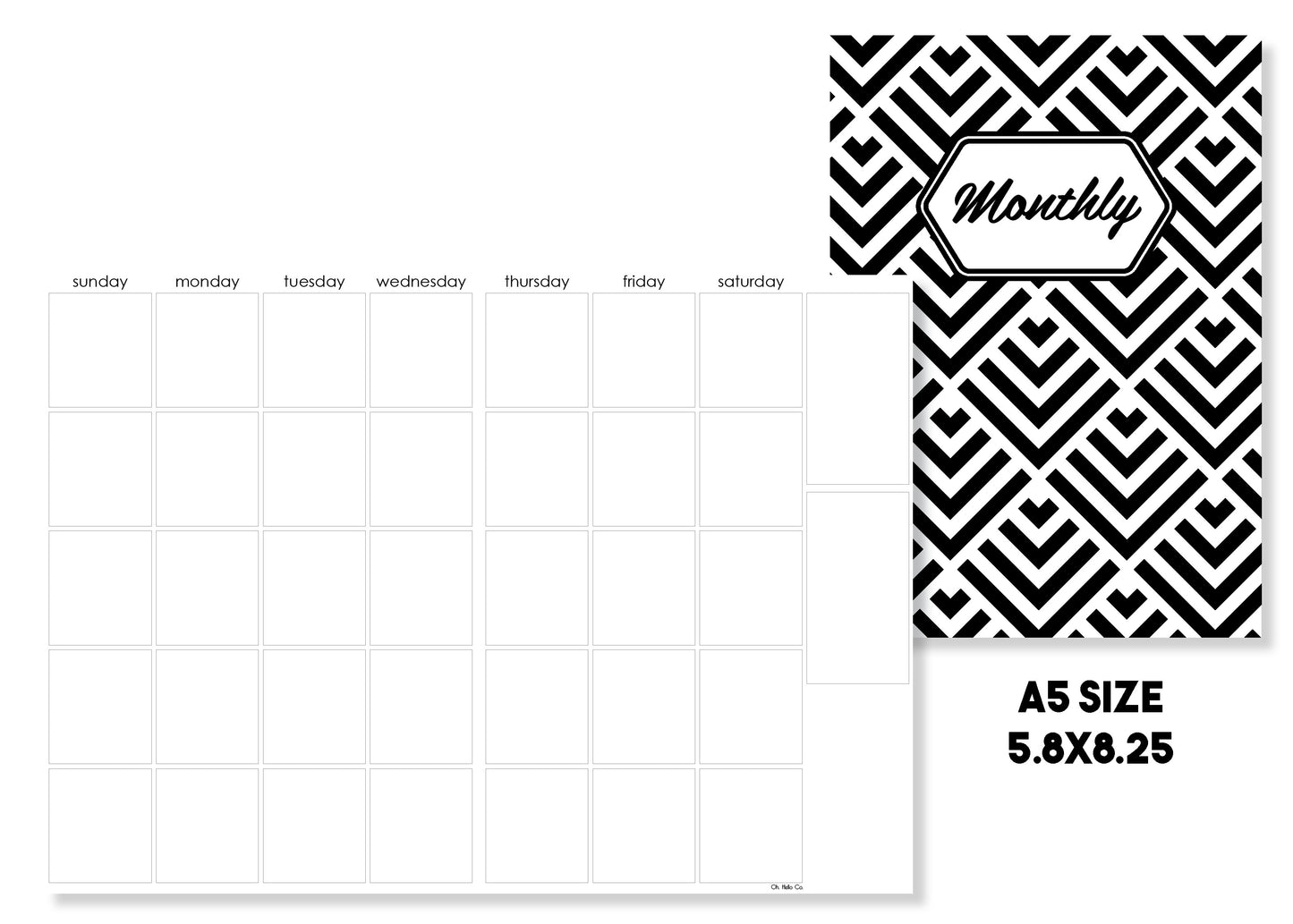 Monthly Traveler's Notebook Insert - Oh, Hello Stationery Co. bullet journal Erin Condren stickers scrapbook planner case customized gifts mugs Travlers Notebook unique fun 