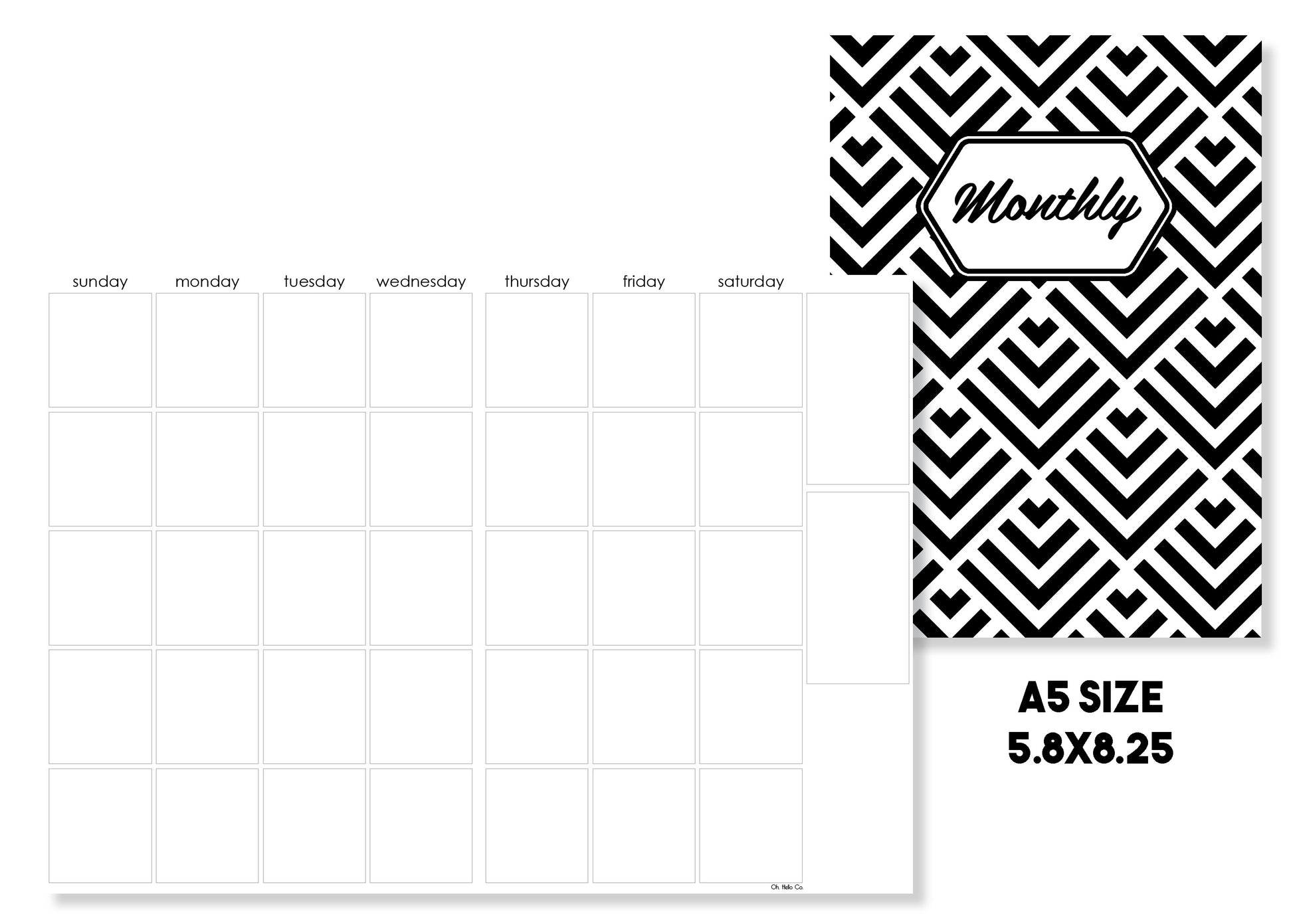 Monthly Traveler's Notebook Insert - Oh, Hello Stationery Co. bullet journal Erin Condren stickers scrapbook planner case customized gifts mugs Travlers Notebook unique fun 