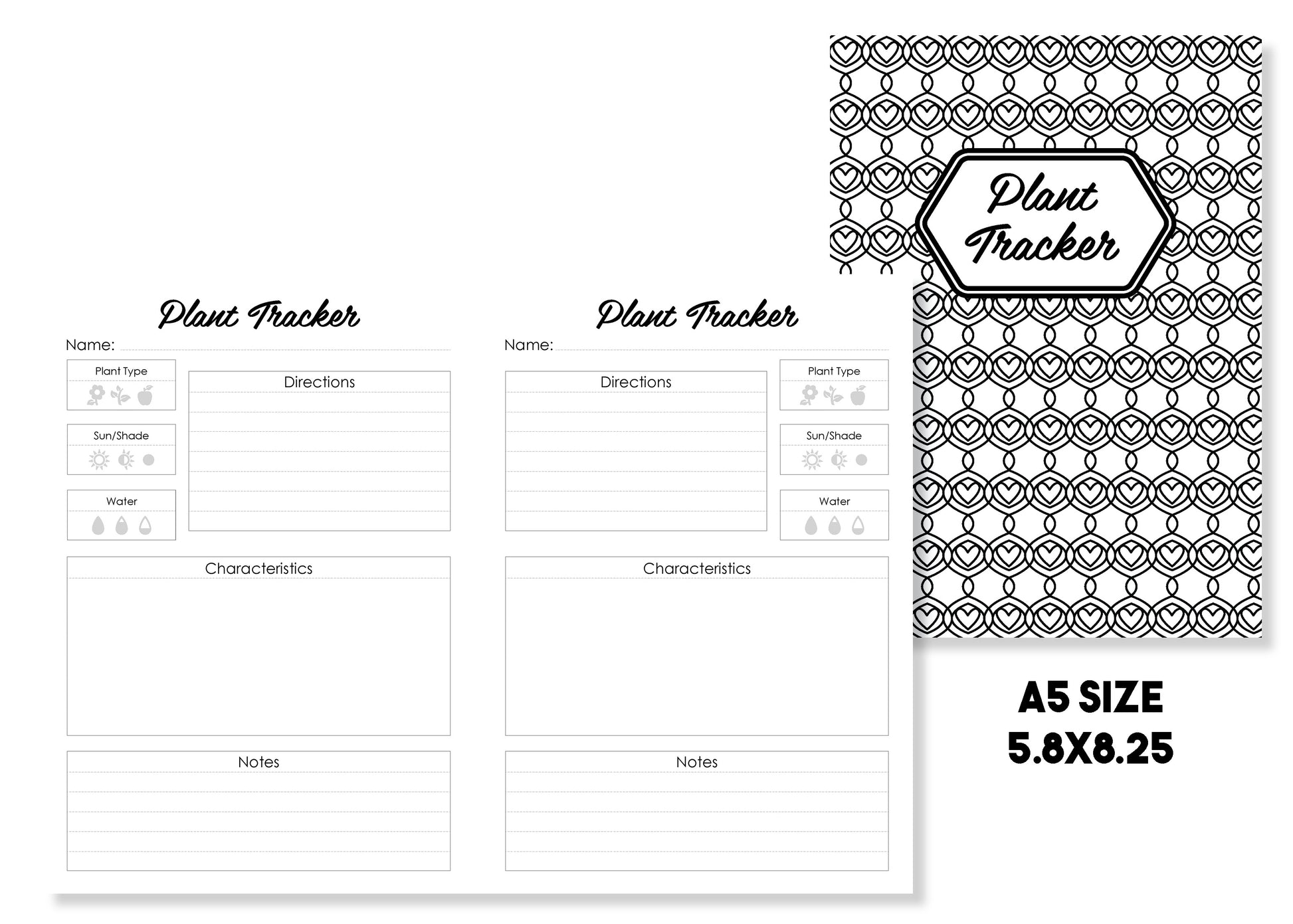 Plant Tracker Traveler's Notebook Insert - Oh, Hello Stationery Co. bullet journal Erin Condren stickers scrapbook planner case customized gifts mugs Travlers Notebook unique fun 