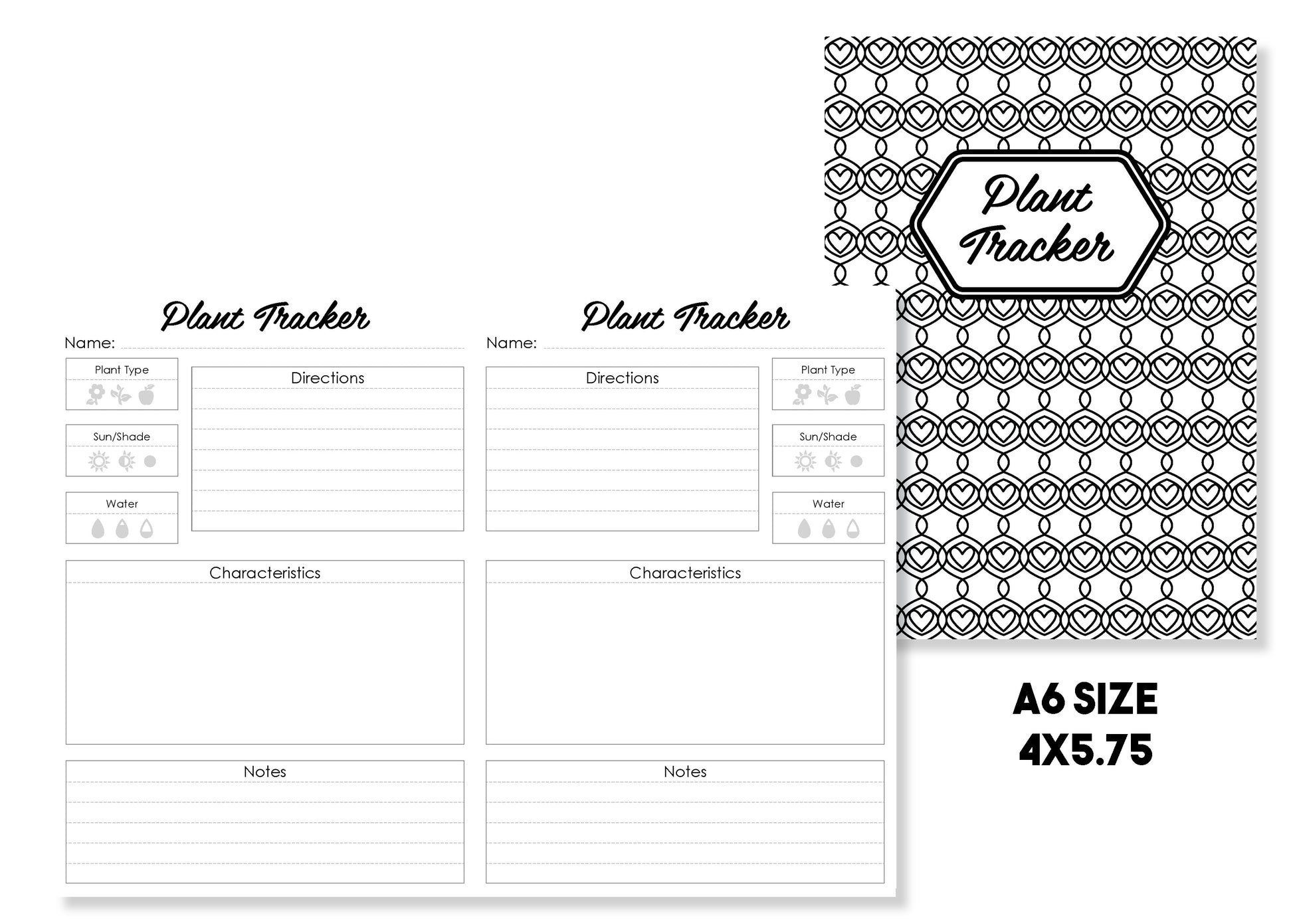 Plant Tracker Traveler's Notebook Insert - Oh, Hello Stationery Co. bullet journal Erin Condren stickers scrapbook planner case customized gifts mugs Travlers Notebook unique fun 