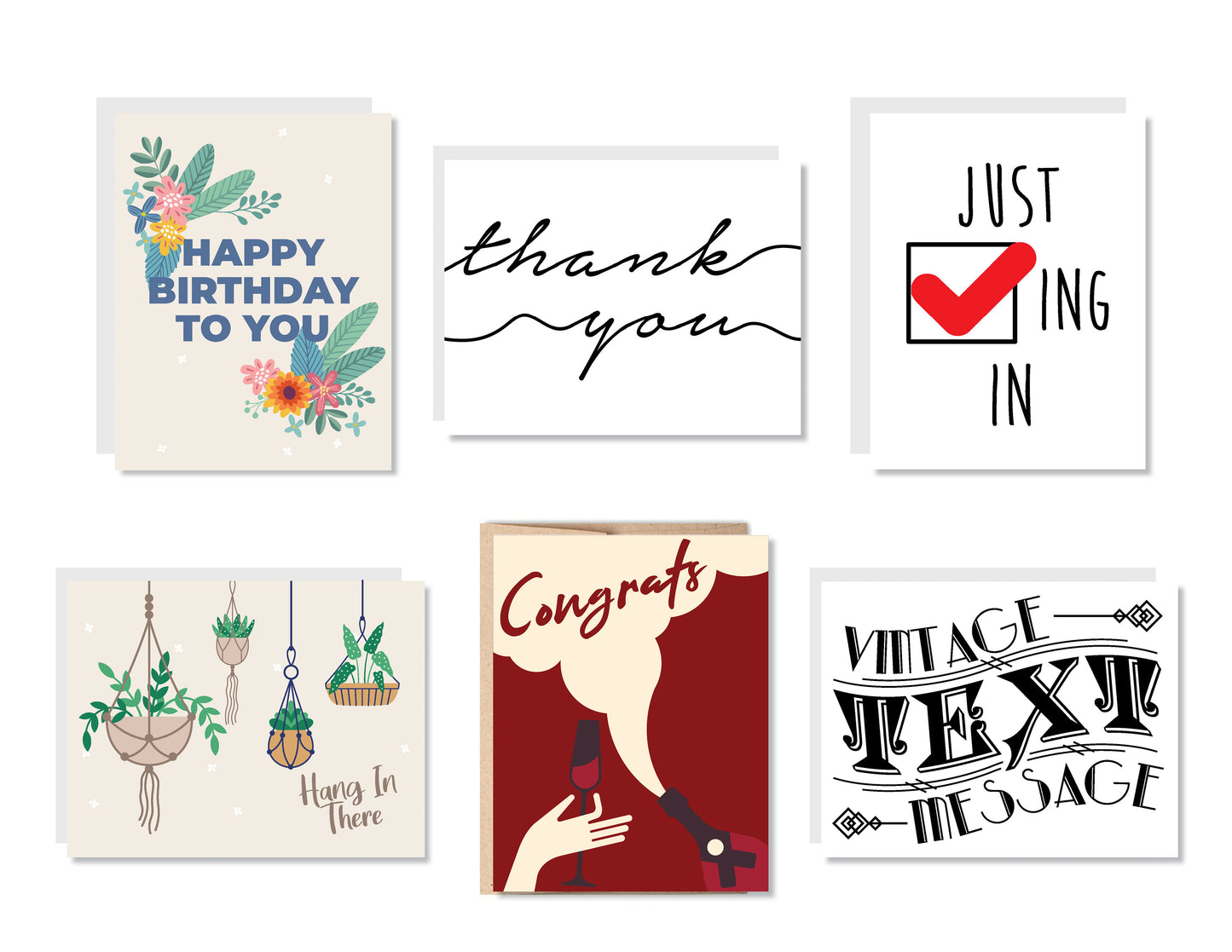 Professional Variety Greeting Card Set or Single - Set #14 - Oh, Hello Companies