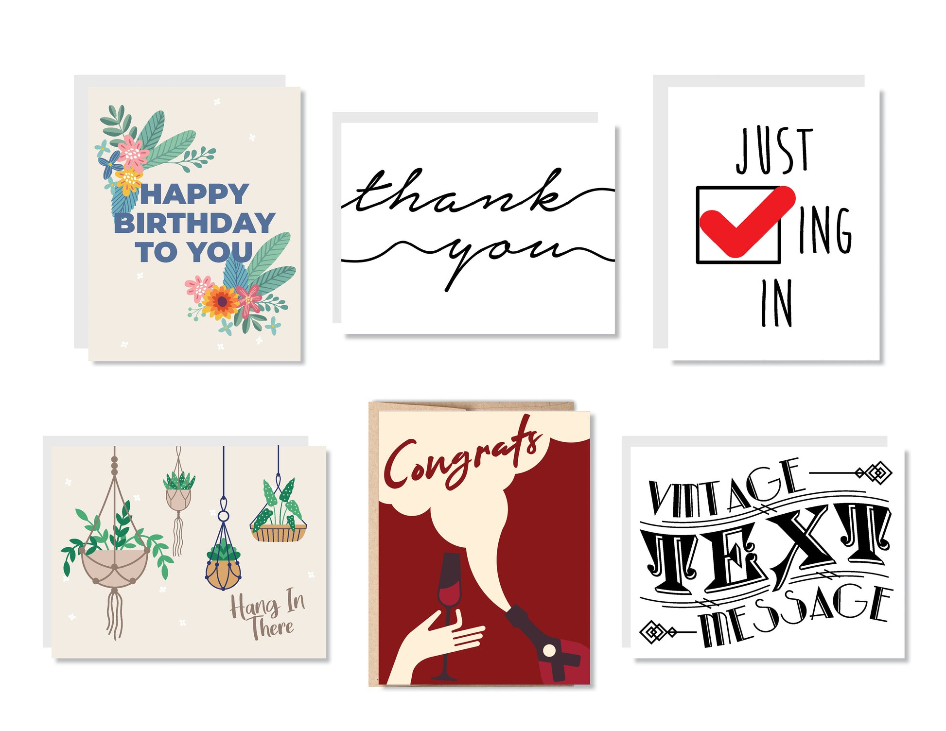 Professional Variety Greeting Card Set or Single - Set #14 - Oh, Hello Companies