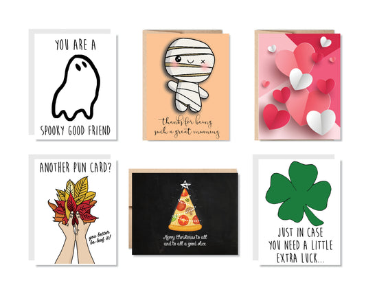 Random Holiday Variety Greeting Card Set or Single - Set #15