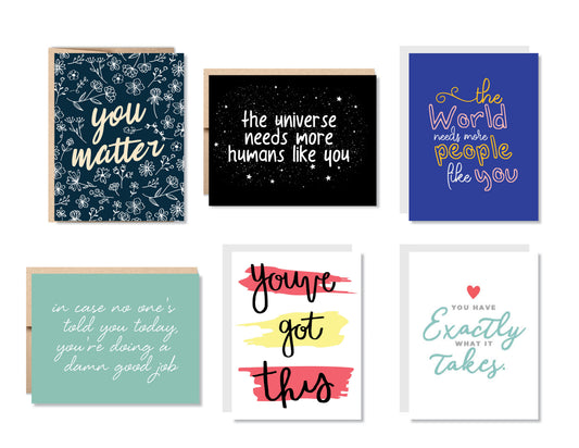 Words of Encouragement Greeting Card Set or Single - Set #2
