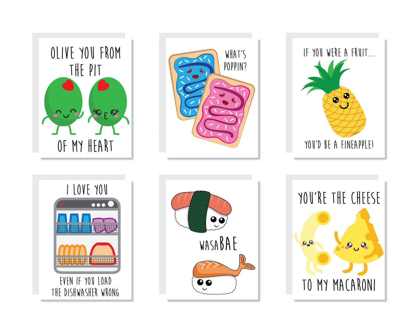 It's All About Food and Puns Greeting Card Set or Single - Set #36