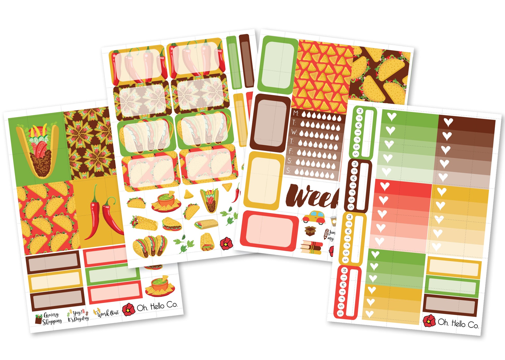 Taco Weekly Kit Stickers - Oh, Hello Companies