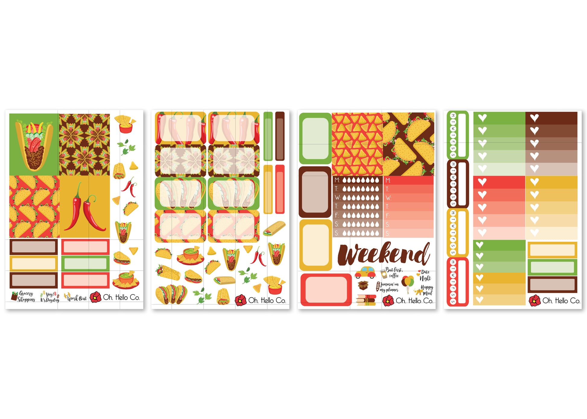 Taco Weekly Kit Stickers - Oh, Hello Companies